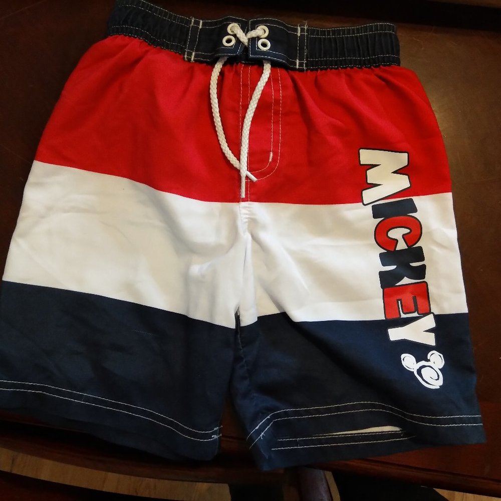 DISNEY MICKEY MOUSE SWIM TRUNKS...... EUC